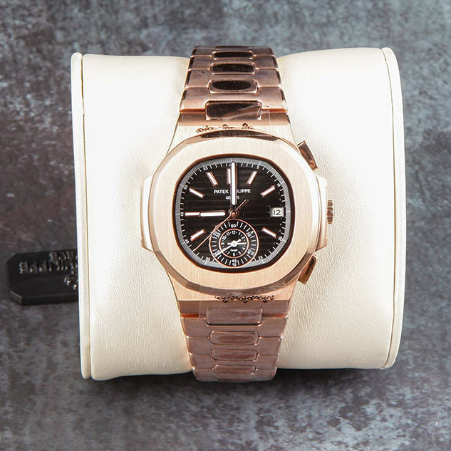 Patek Philipps Sa Rose Gold Watch with Black Dial - EUR FASHION