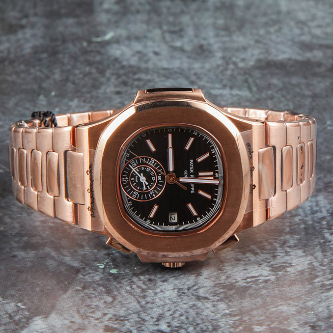 Patek Philipps Sa Rose Gold Watch with Black Dial - EUR FASHION