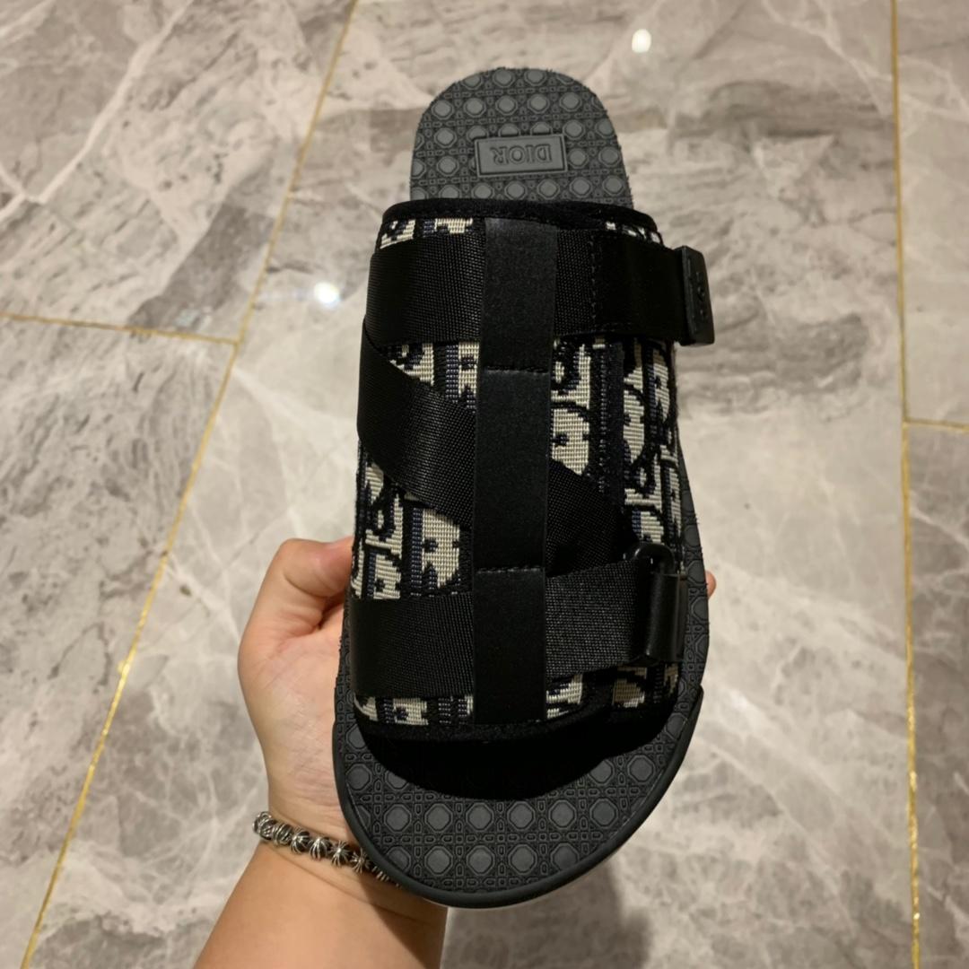 Dior Black Oblique Neoprene Slippers - EUR FASHION