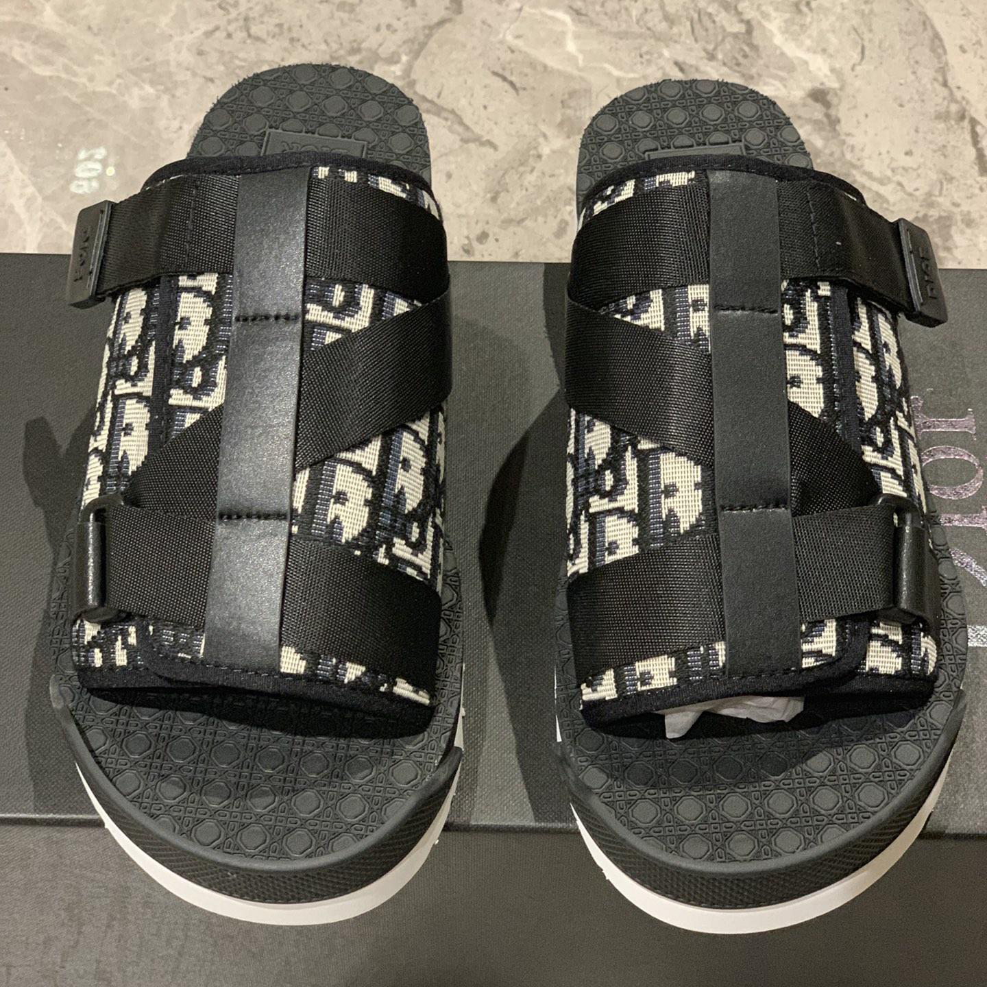 Dior Black Oblique Neoprene Slippers - EUR FASHION