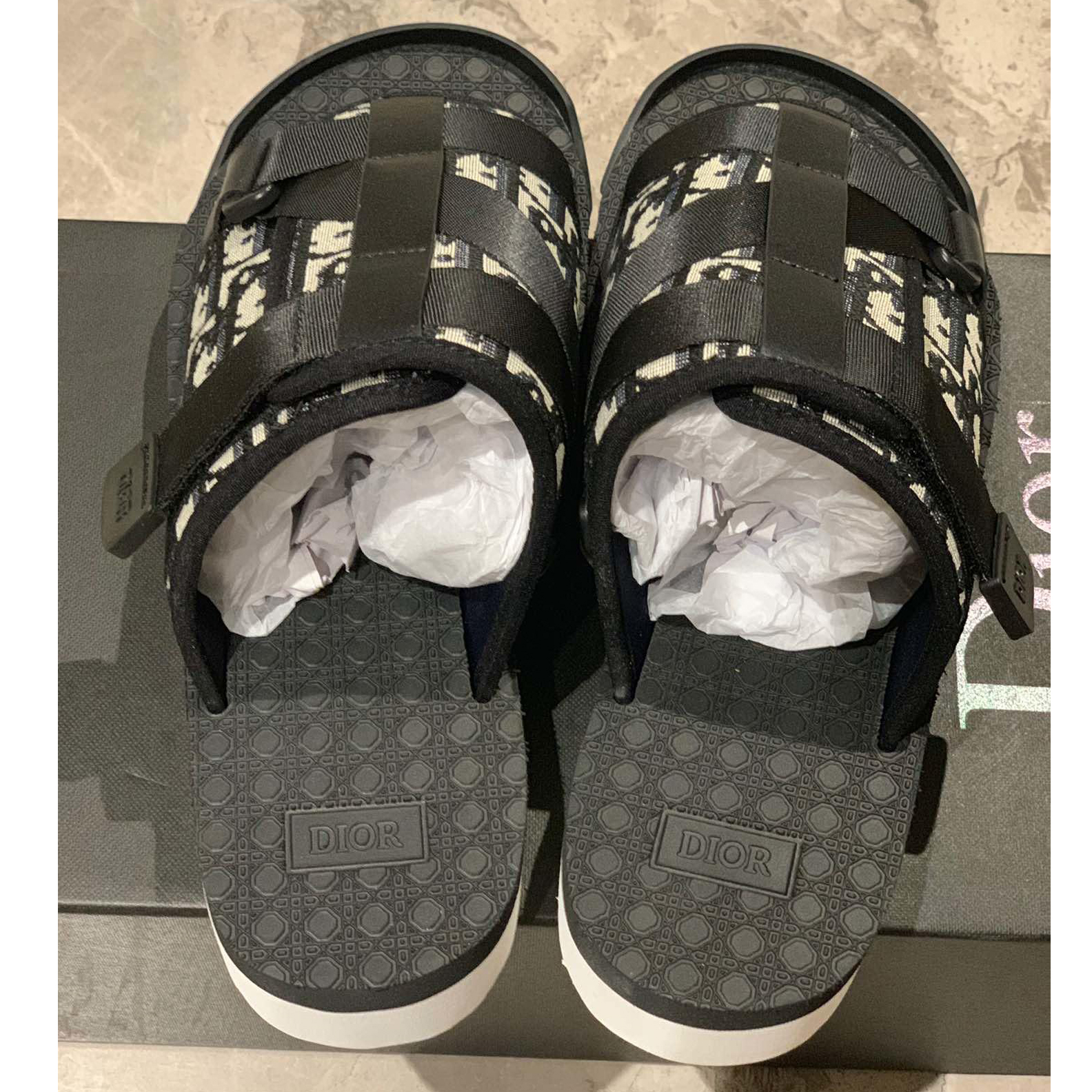 Dior Black Oblique Neoprene Slippers - EUR FASHION