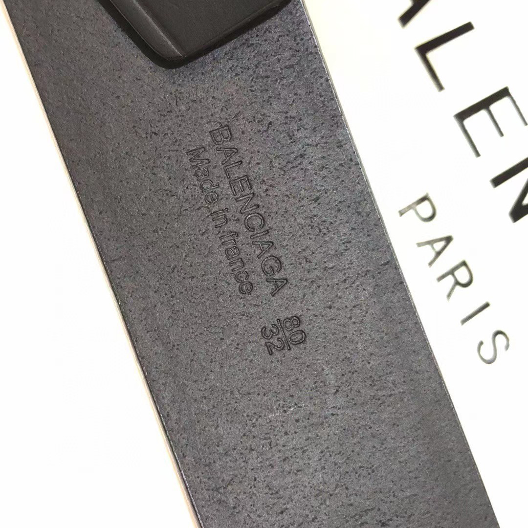Balenciaga Black Bb Belt With Golden Buckle - EUR FASHION
