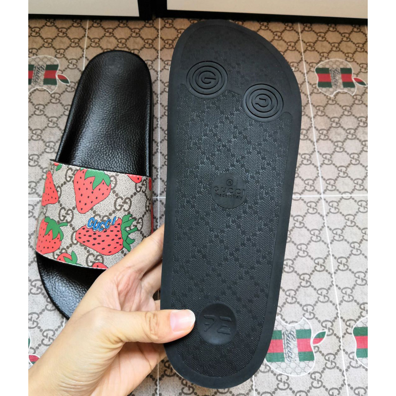 Gucci GG Gucci Strawberry Slide Sandal - EUR FASHION