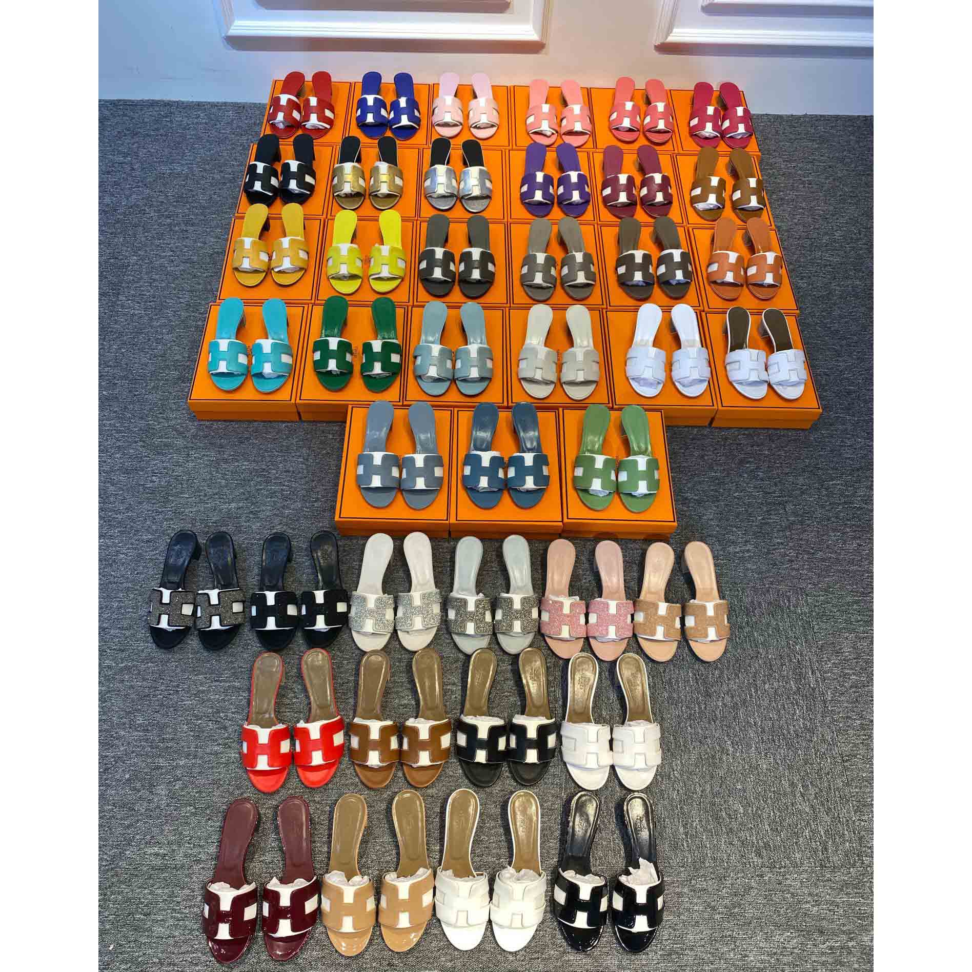 Hermes Women Leather Oran Sandals - EUR FASHION