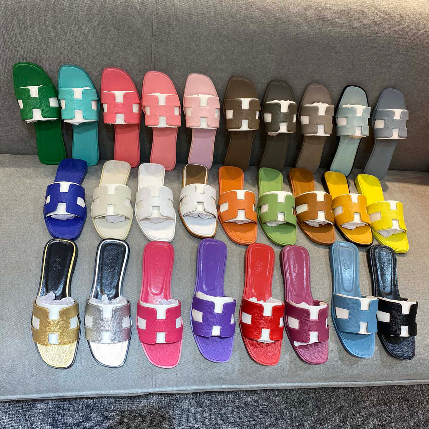 Hermes Women Leather Oran Sandals - EUR FASHION