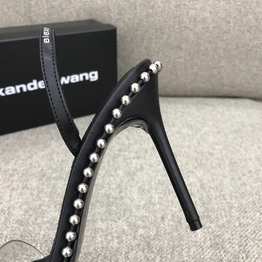 Alexander Wang Nova Satin Crystal Sandal In Black - EUR FASHION