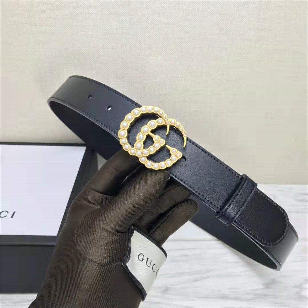 Gucci GG Pearl Black Belt  - EUR FASHION