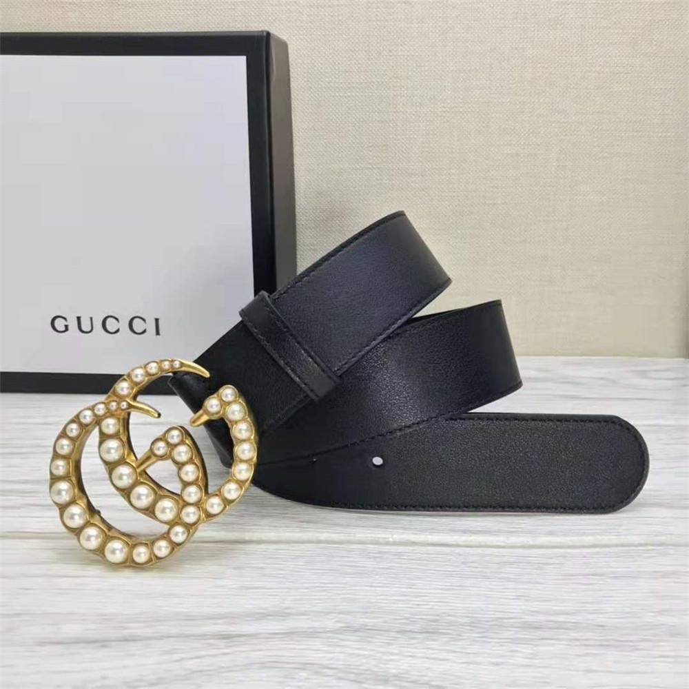 Gucci GG Pearl Black Belt  - EUR FASHION