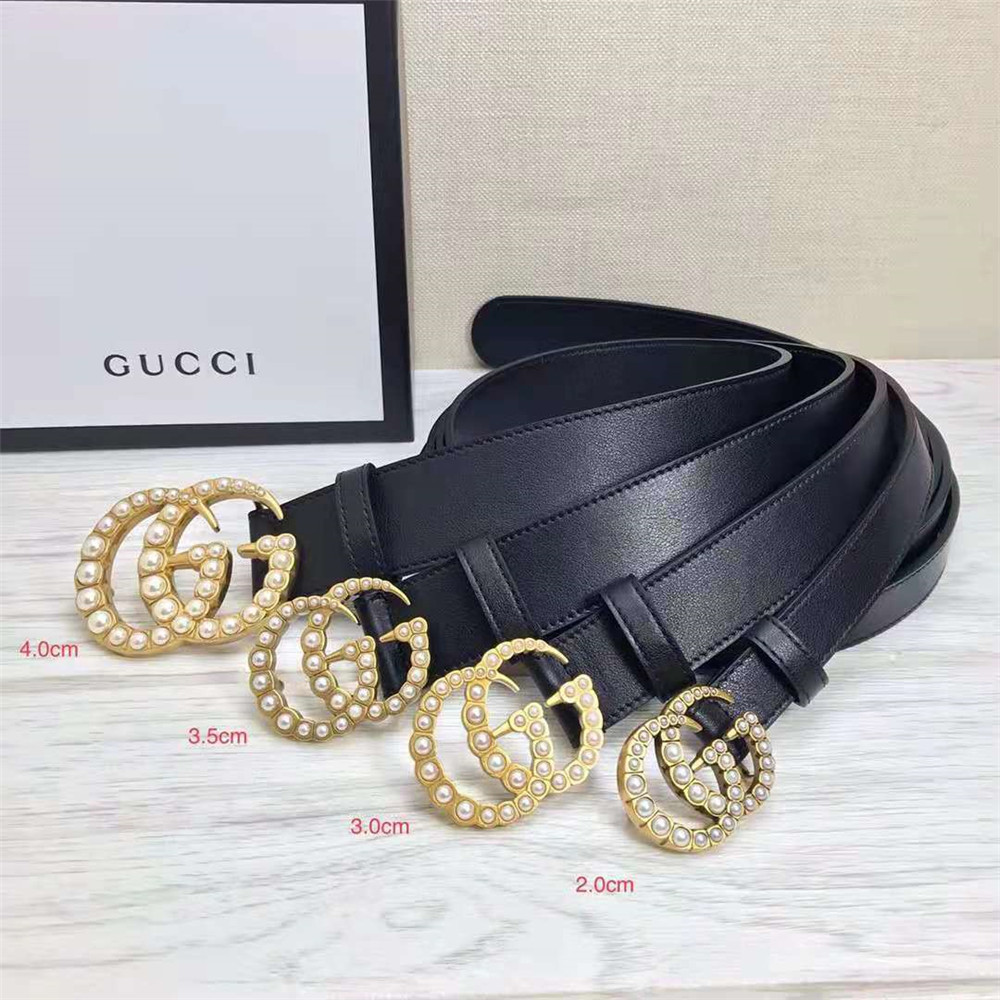 Gucci GG Pearl Black Belt  - EUR FASHION