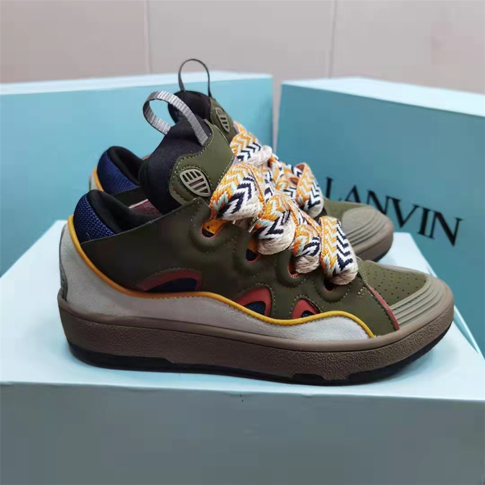 Lanvin Curb Sneaker In Olive Green - EUR FASHION