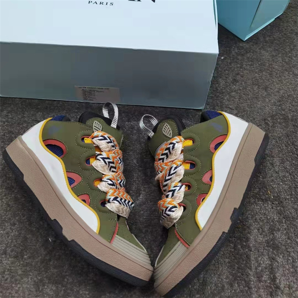 Lanvin Curb Sneaker In Olive Green - EUR FASHION