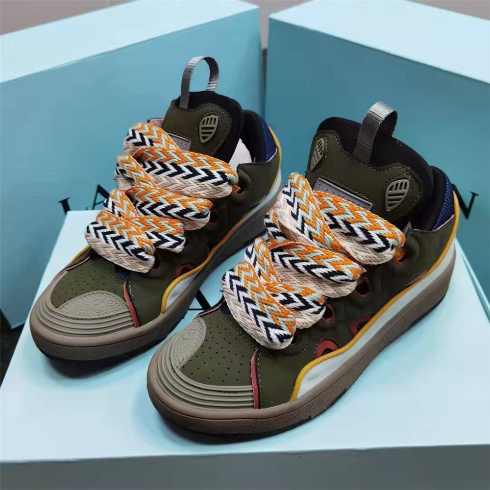 Lanvin Curb Sneaker In Olive Green - EUR FASHION