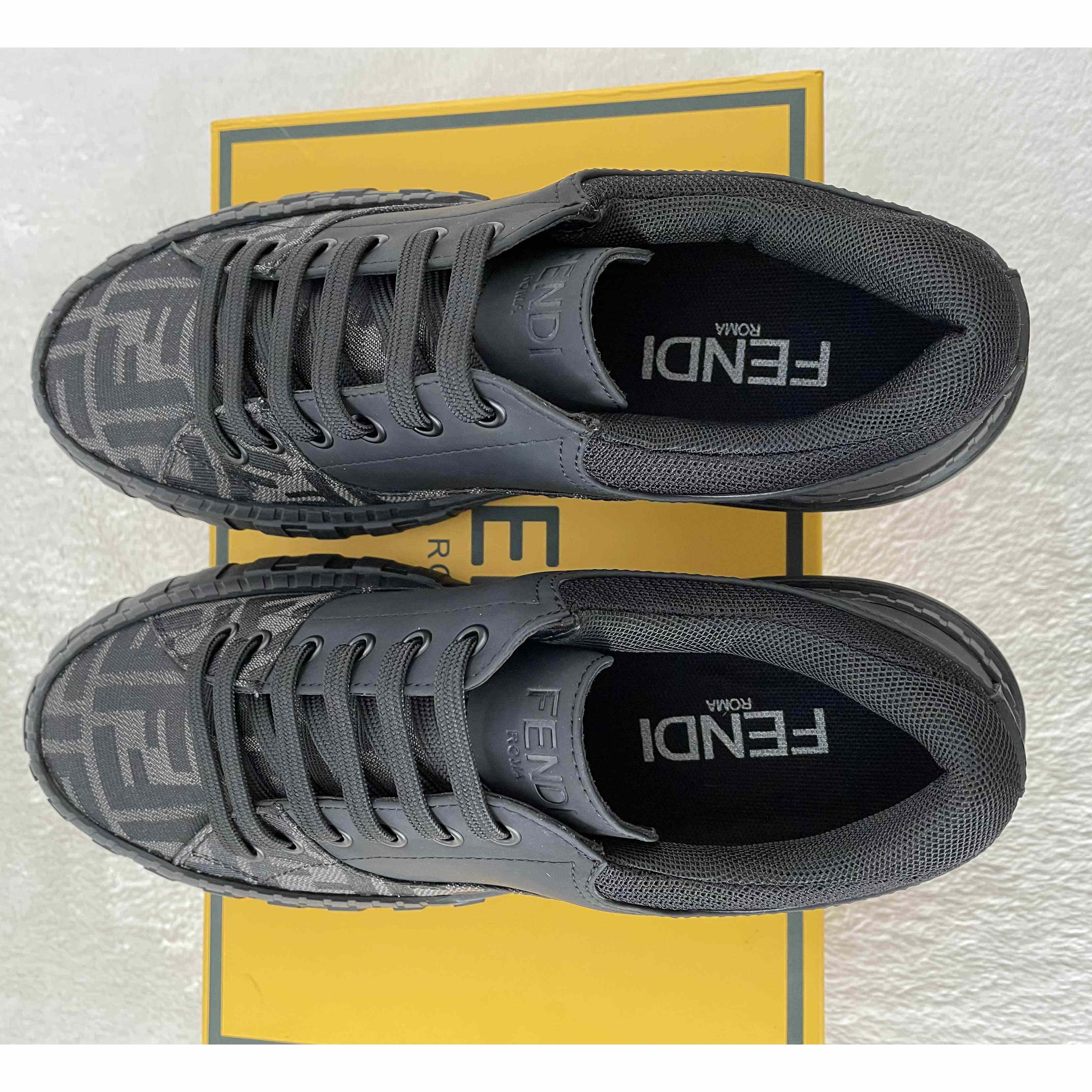Fendi FF Black Fabric Low-tops Sneaker - EUR FASHION
