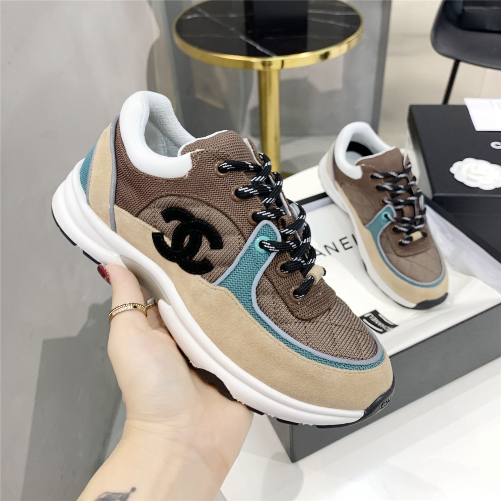 Chanel Low-top Luminous Sneakers(Green&Brown) - EUR FASHION