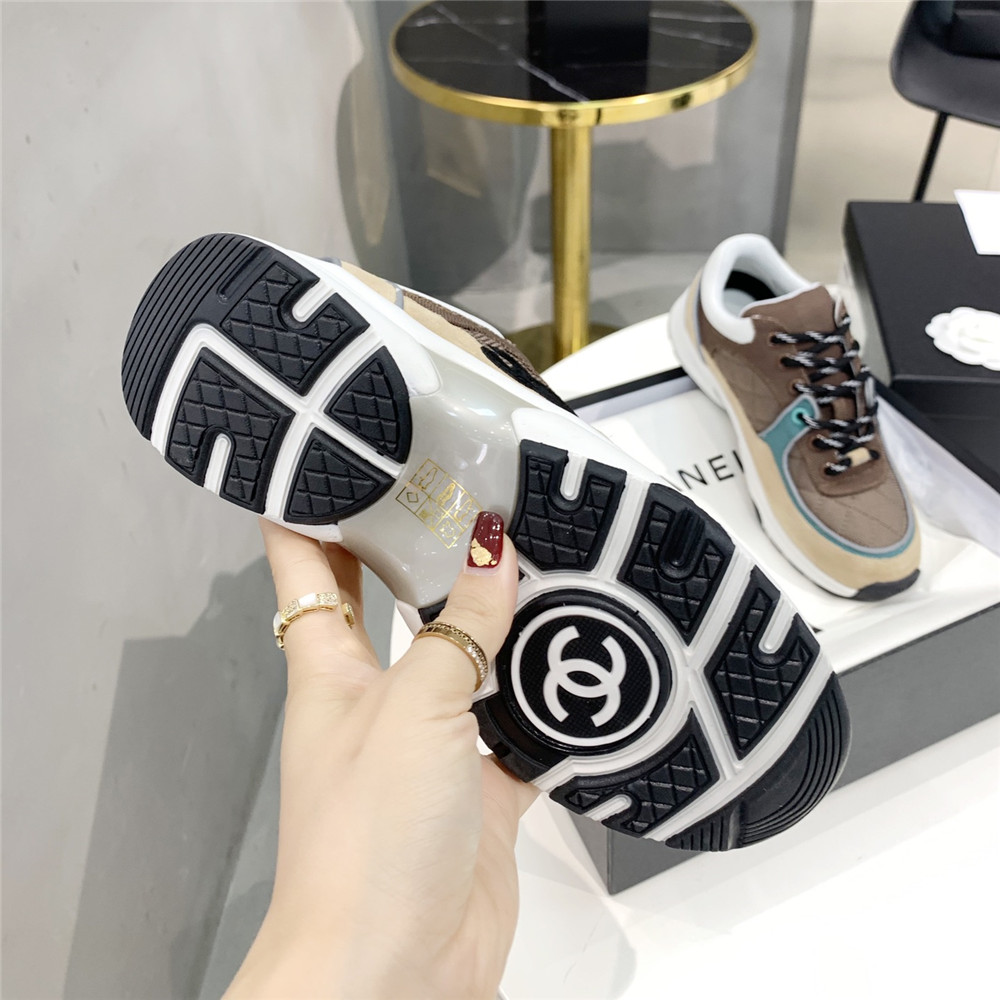 Chanel Low-top Luminous Sneakers(Green&Brown) - EUR FASHION