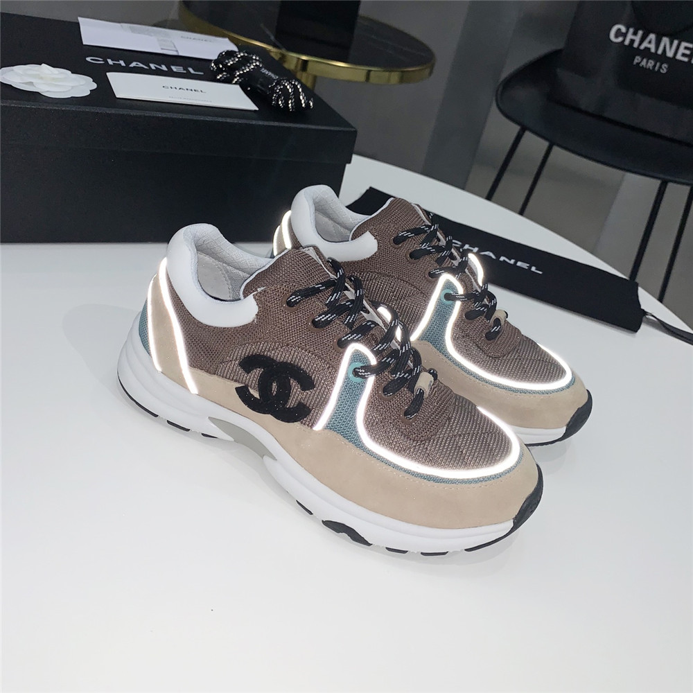 Chanel Low-top Luminous Sneakers(Green&Brown) - EUR FASHION