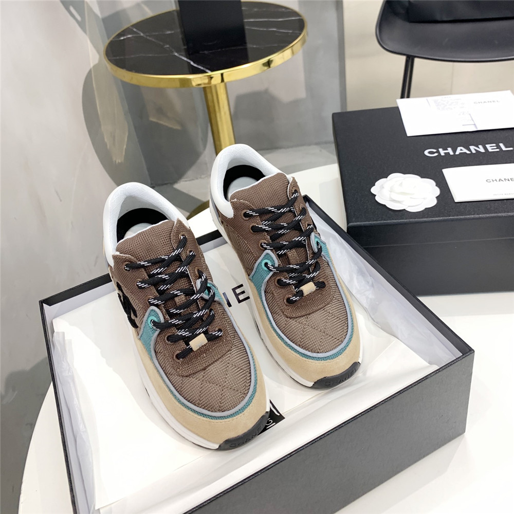 Chanel Low-top Luminous Sneakers(Green&Brown) - EUR FASHION