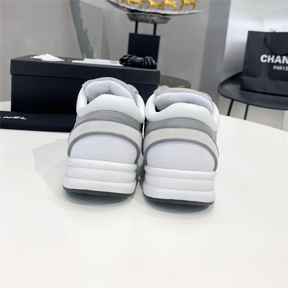 Chanel Fabric&Suede Calfskin Gray&White Sneaker - EUR FASHION