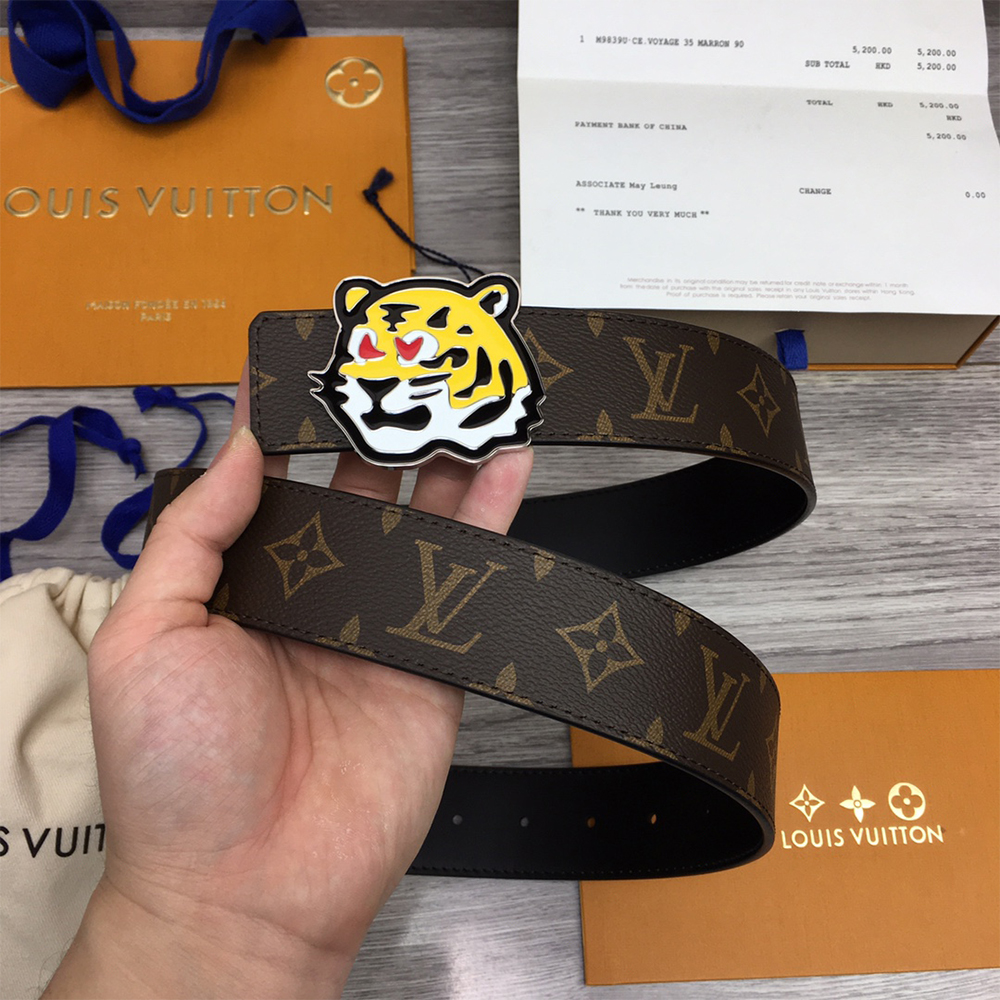 Louis Vuitton Tiger 40MM Belt Brown - EUR FASHION