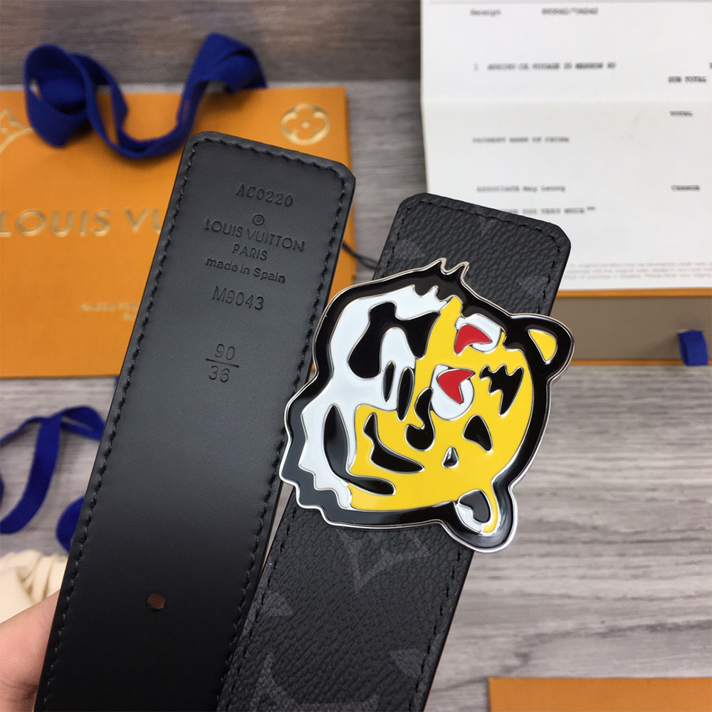 Louis Vuitton Tiger 40MM Belt Black - EUR FASHION
