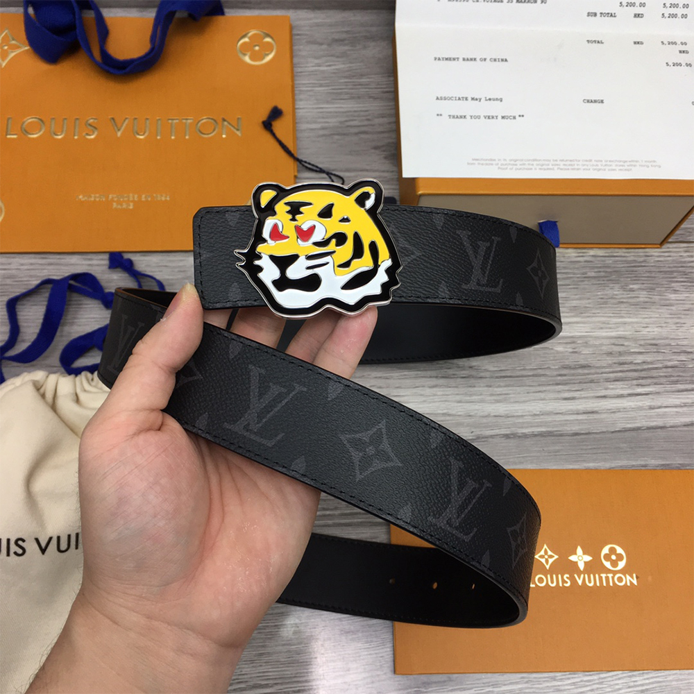 Louis Vuitton Tiger 40MM Belt Black - EUR FASHION