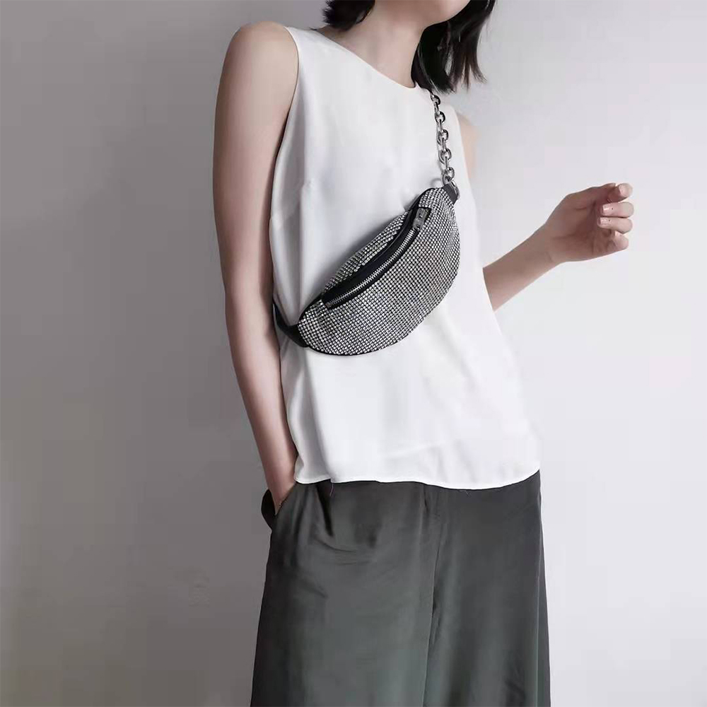 Alexander Wang Mini Attica Rhinestone Mesh Belt Bag(26-11-9Cm) - EUR FASHION