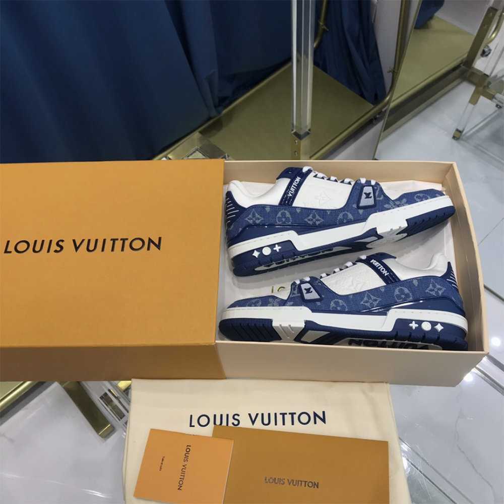 Louis Vuitton Trainer Sneaker  Monogram Denim(upon uk size) - EUR FASHION
