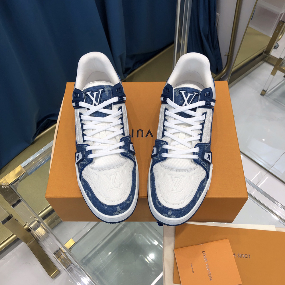 Louis Vuitton Trainer Sneaker  Monogram Denim(upon uk size) - EUR FASHION