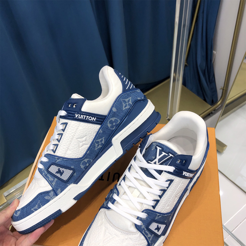 Louis Vuitton Trainer Sneaker  Monogram Denim(upon uk size) - EUR FASHION