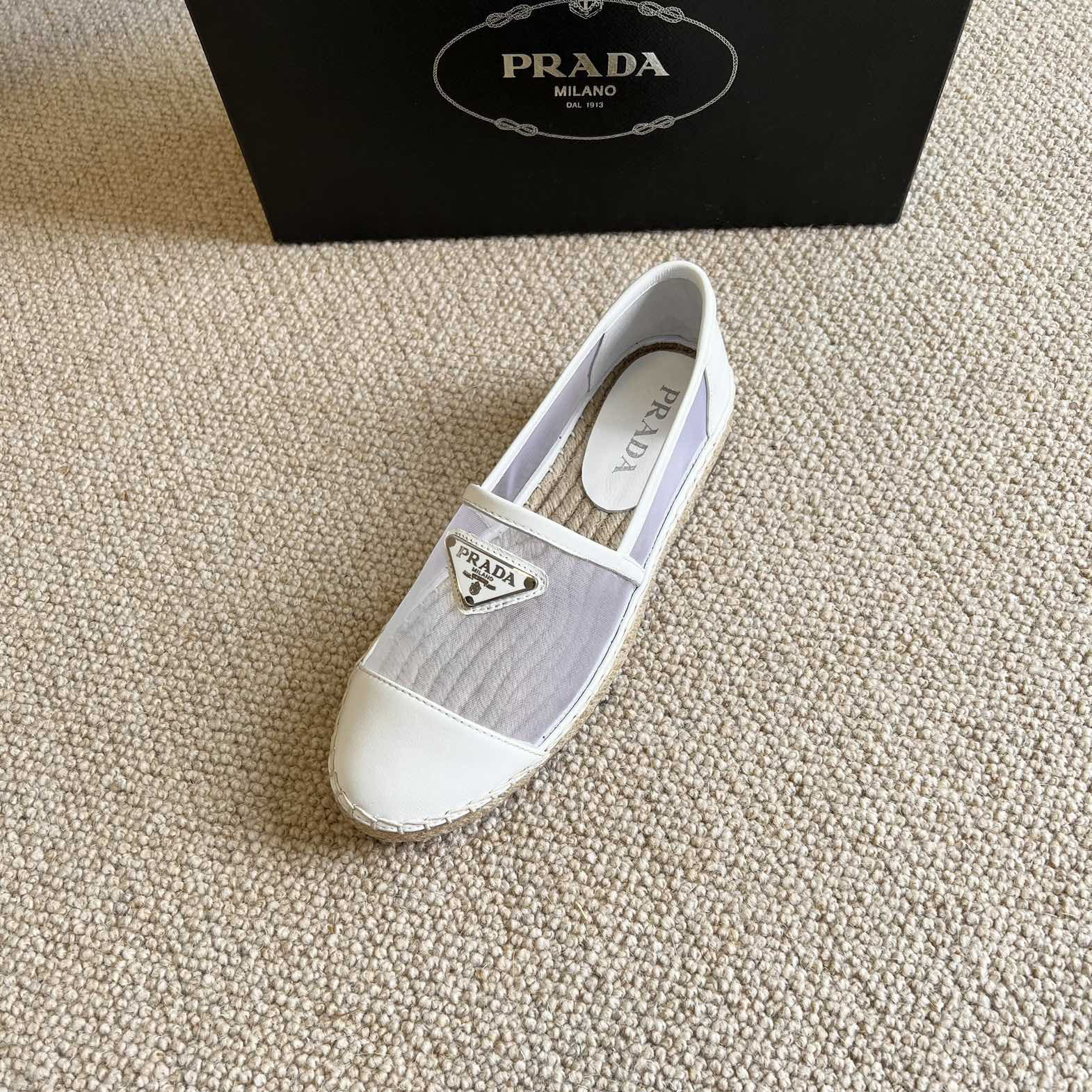 Prada  Logo  Woman White Loafers - EUR FASHION