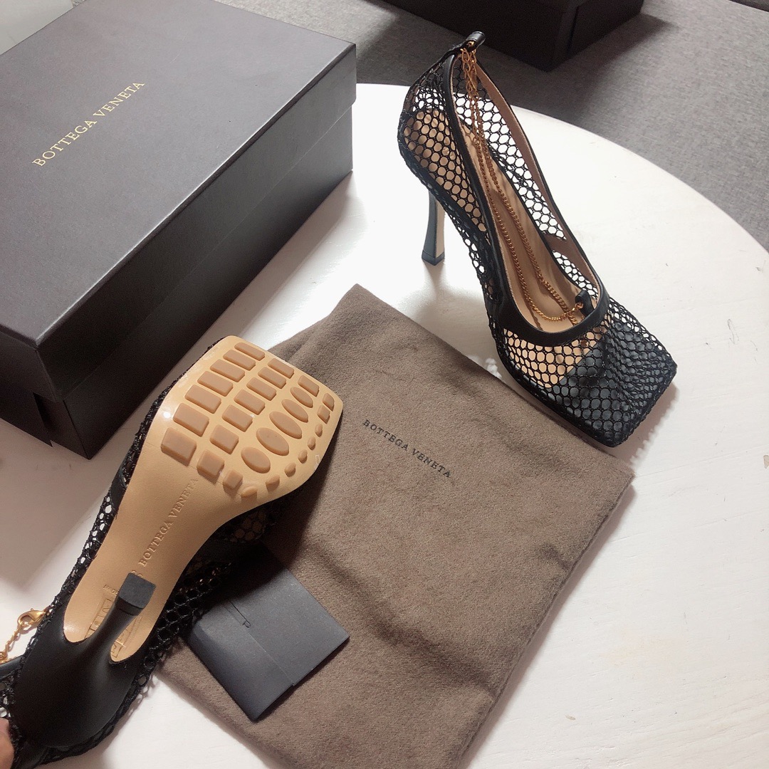 Bottega Veneta leather-trimmed mesh Heels - EUR FASHION