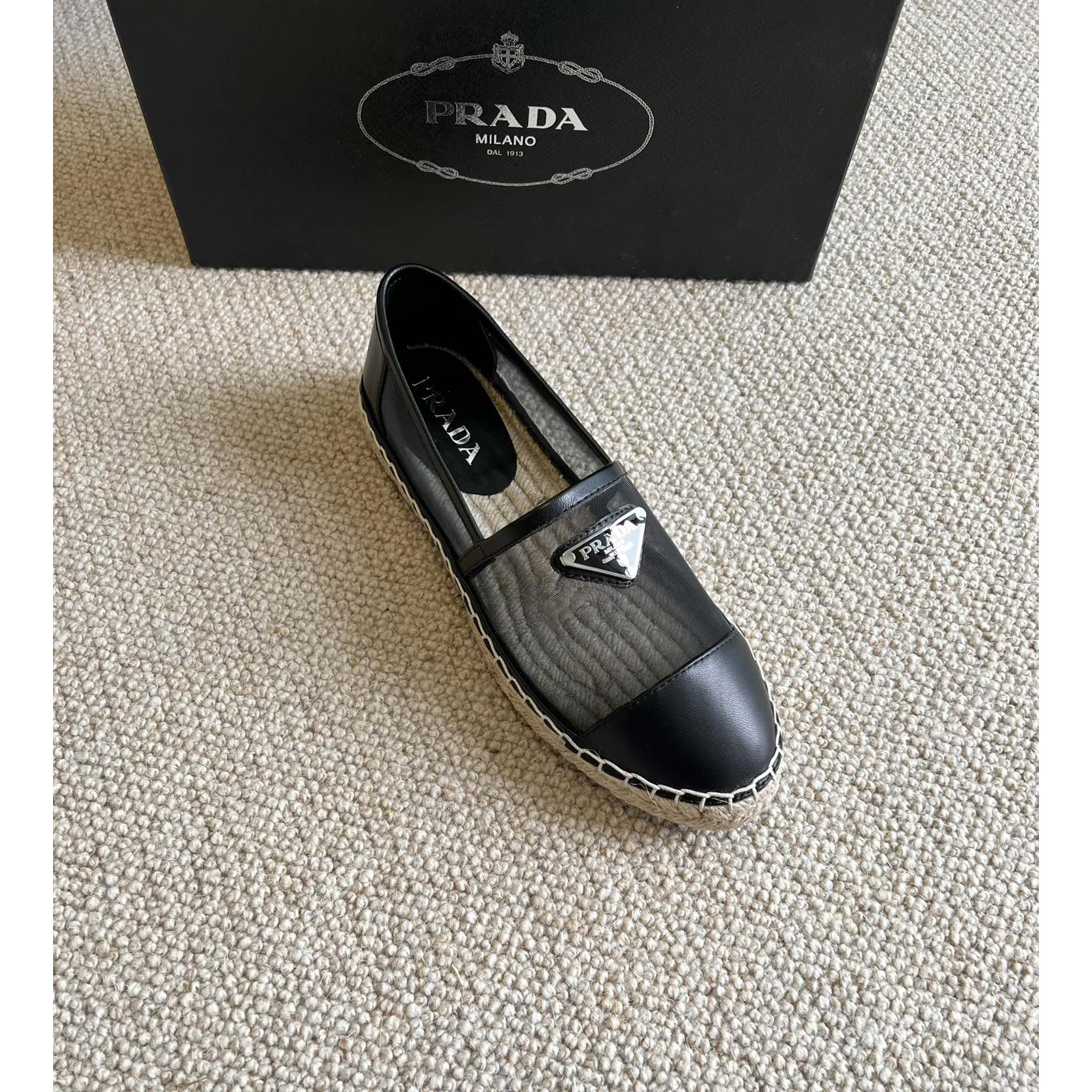 Prada  Logo  Woman Black Loafers - EUR FASHION