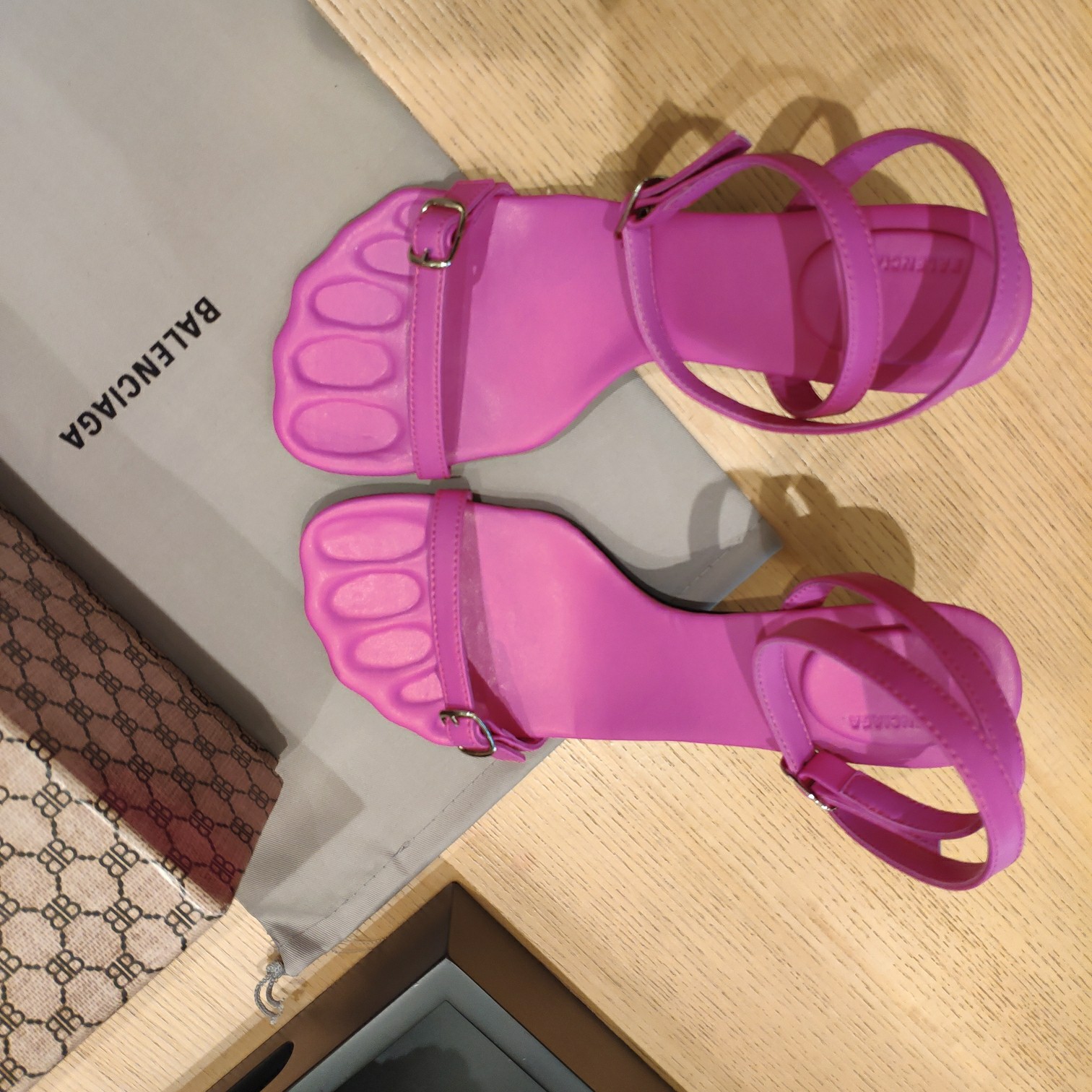 Balenciaga Logo High Heeled Sandals (7CM) - EUR FASHION