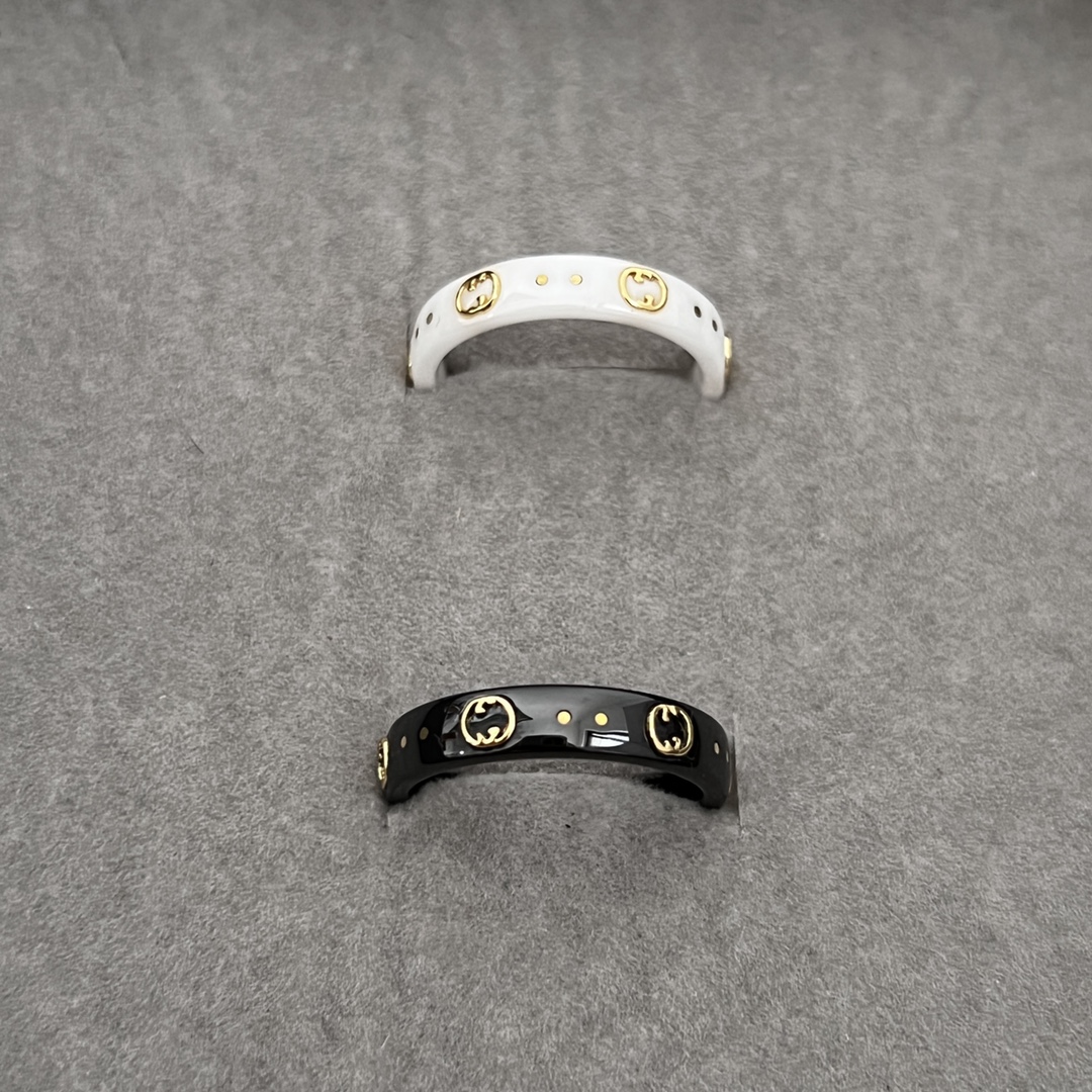Gucci Icon Ring 18k With Interlocking G In Black - EUR FASHION