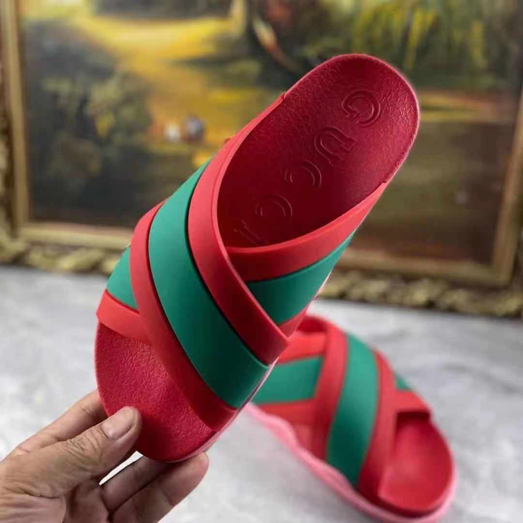 Gucci  Slide Sandals With Web - EUR FASHION
