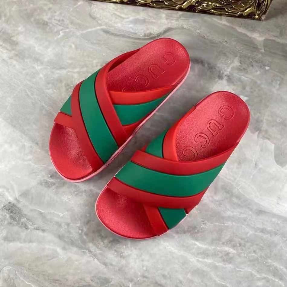 Gucci  Slide Sandals With Web - EUR FASHION