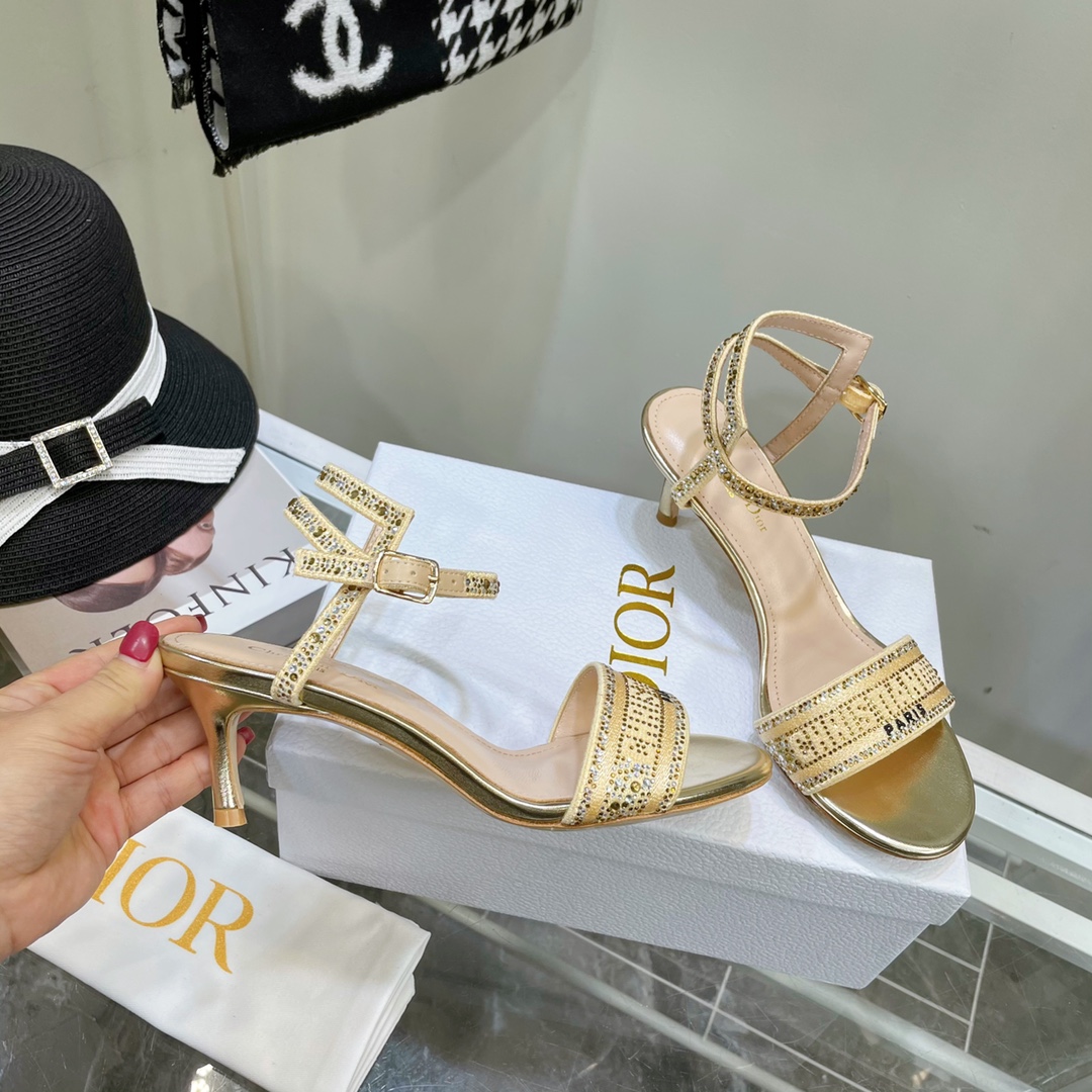 Dior Logo High Heeled Sandals(6.5CM) - EUR FASHION