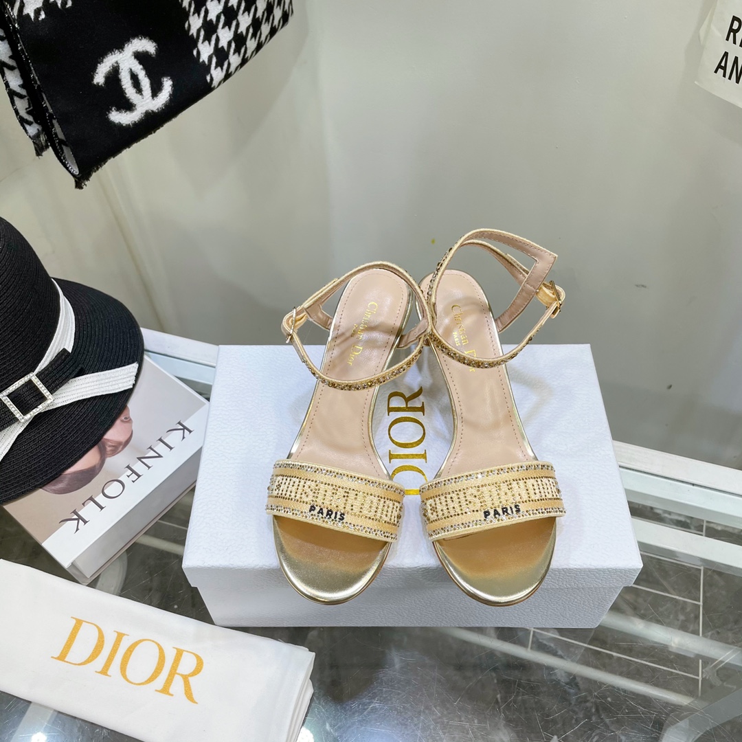 Dior Logo High Heeled Sandals(6.5CM) - EUR FASHION