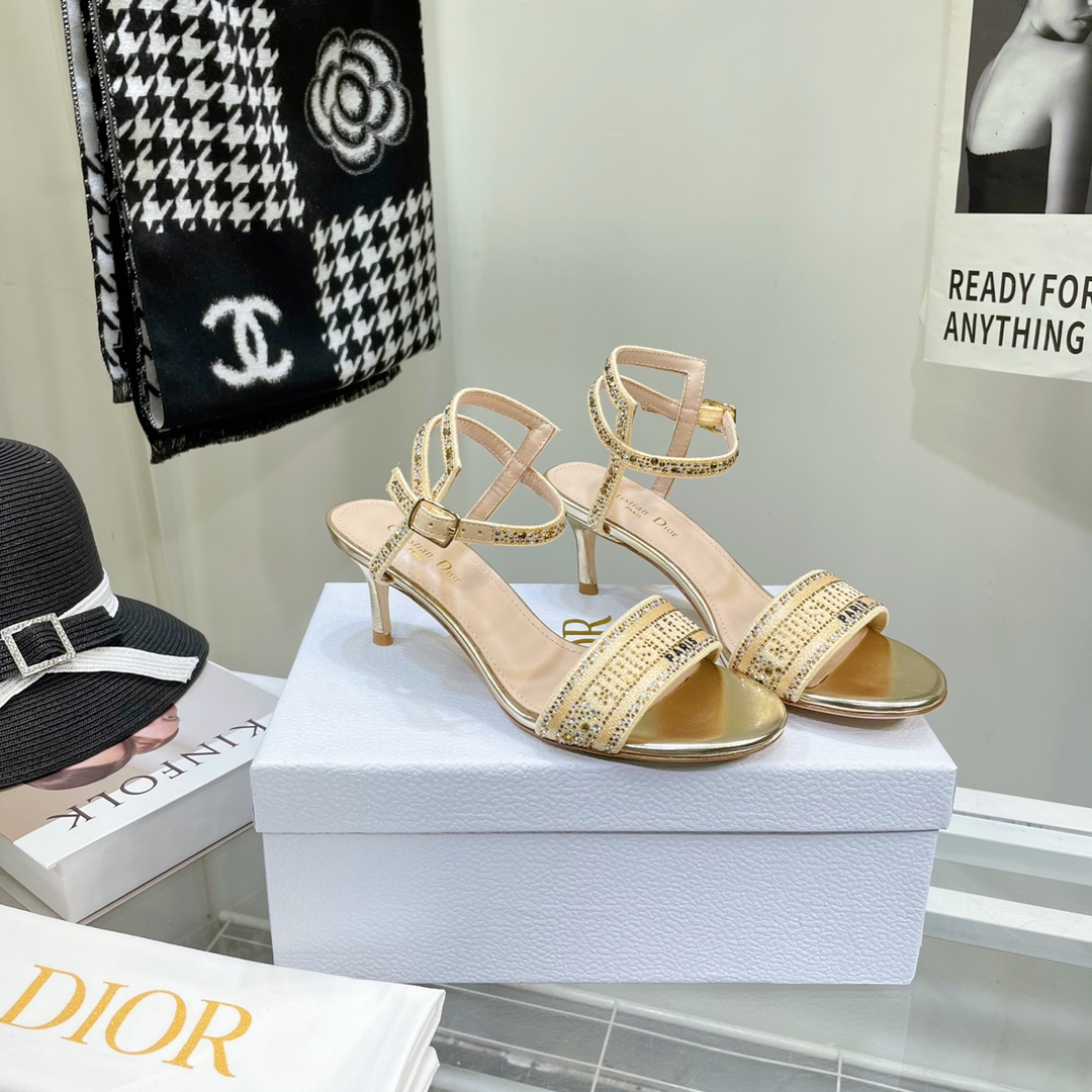 Dior Logo High Heeled Sandals(6.5CM) - EUR FASHION