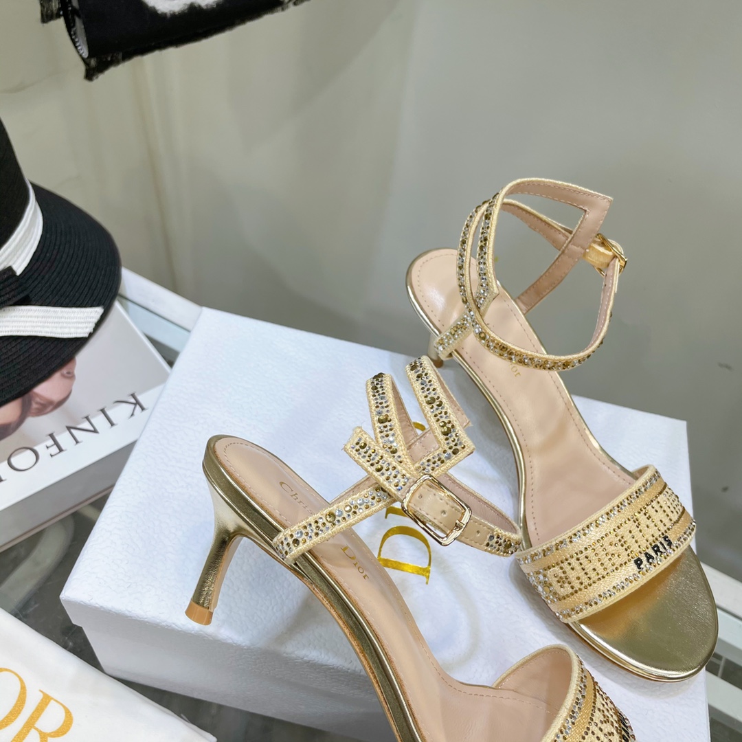 Dior Logo High Heeled Sandals(6.5CM) - EUR FASHION