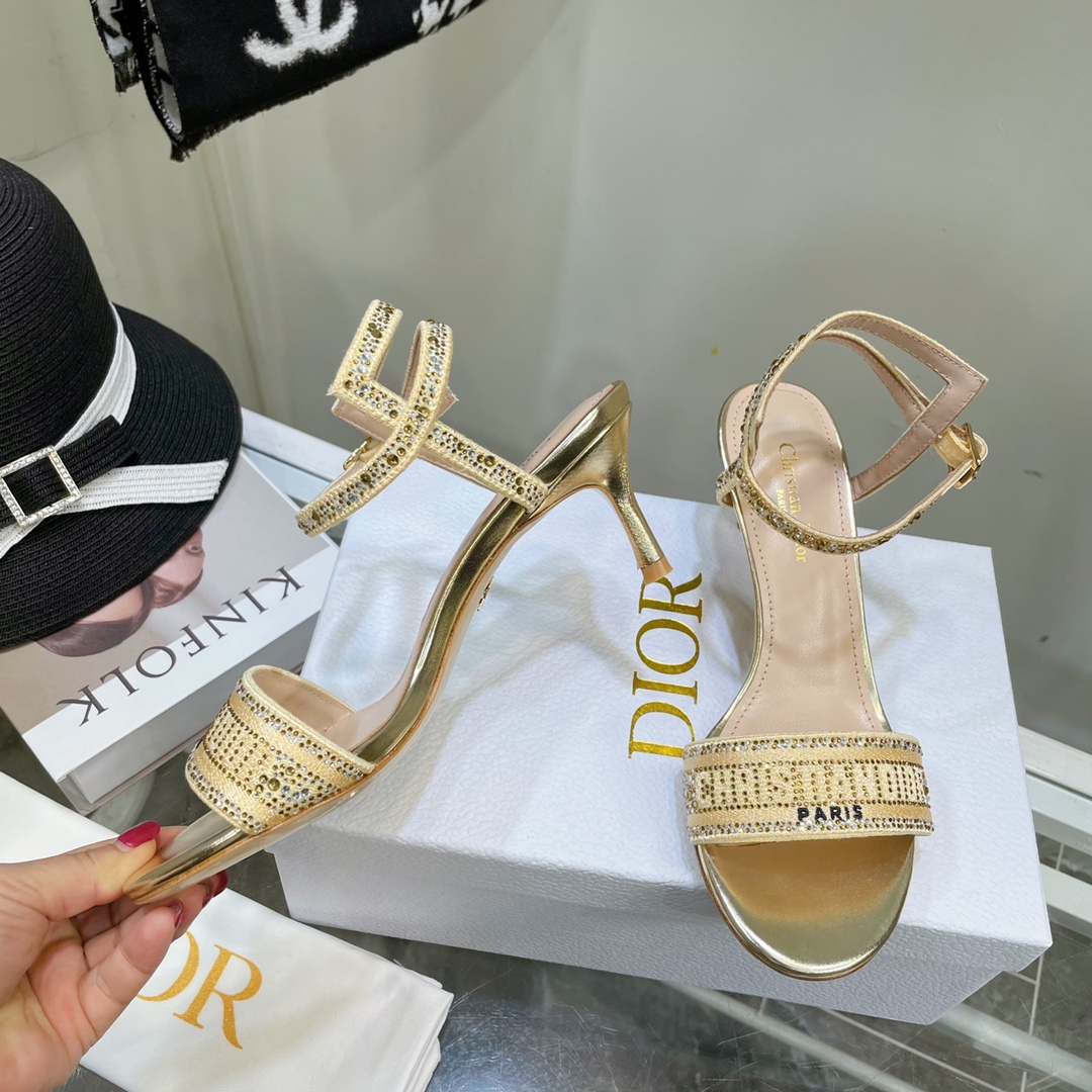 Dior Logo High Heeled Sandals(6.5CM) - EUR FASHION