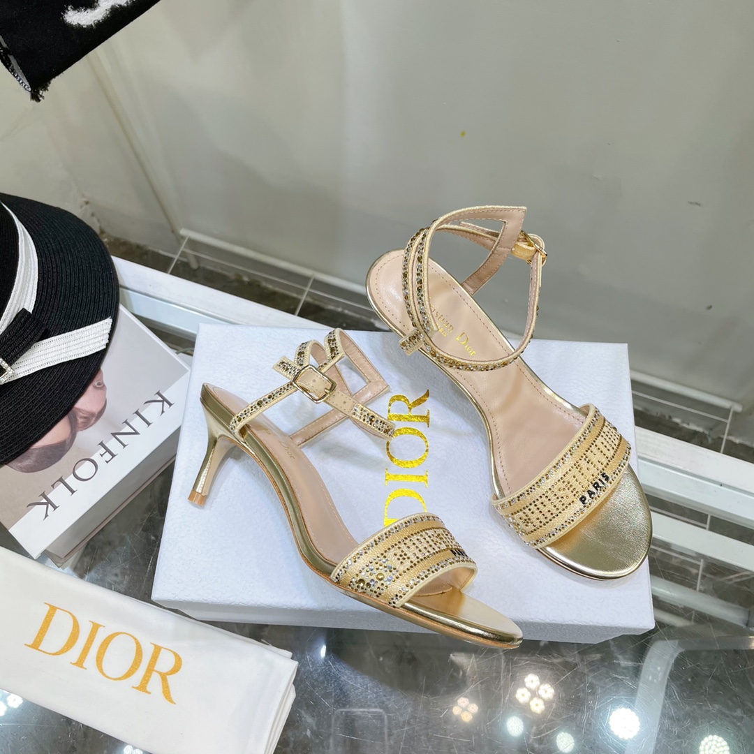 Dior Logo High Heeled Sandals(6.5CM) - EUR FASHION