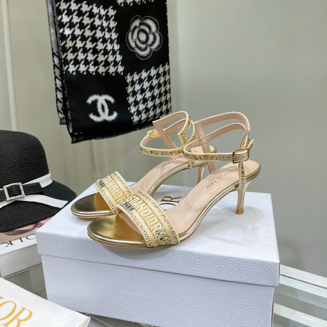 Dior Logo High Heeled Sandals(6.5CM) - EUR FASHION
