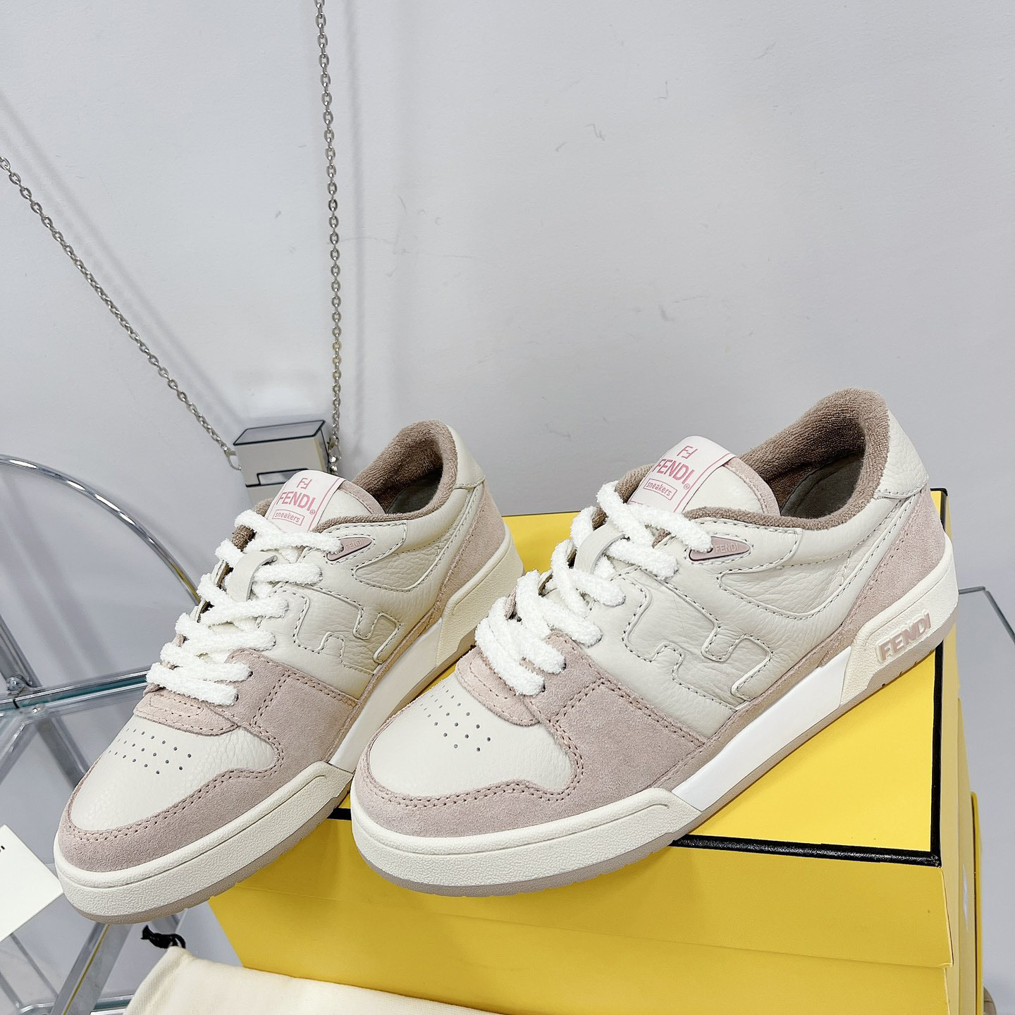 Fendi Match Pink Suede Low Tops Sneaker - EUR FASHION