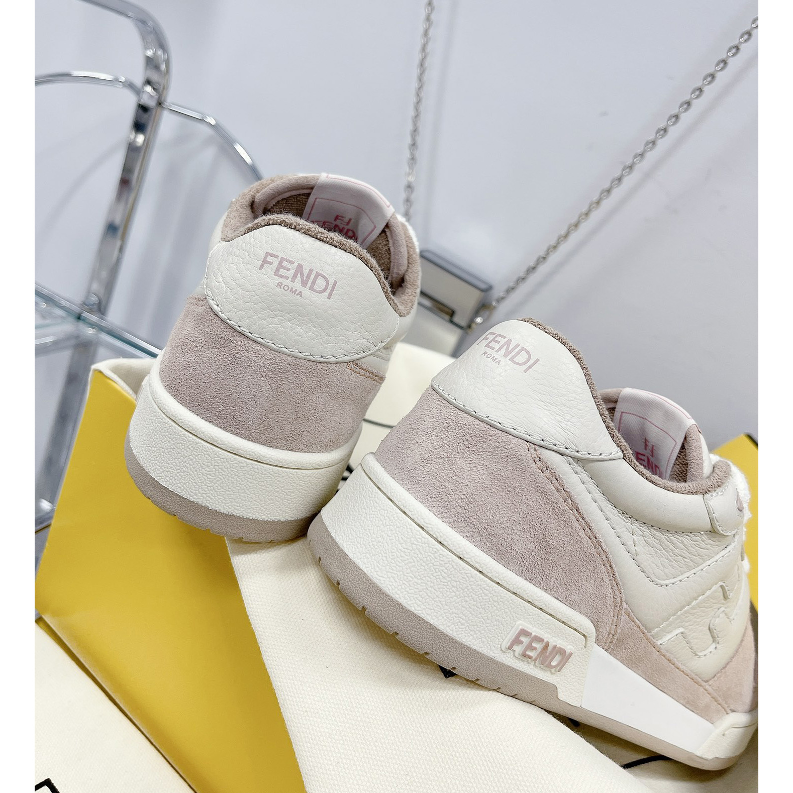 Fendi Match Pink Suede Low Tops Sneaker - EUR FASHION