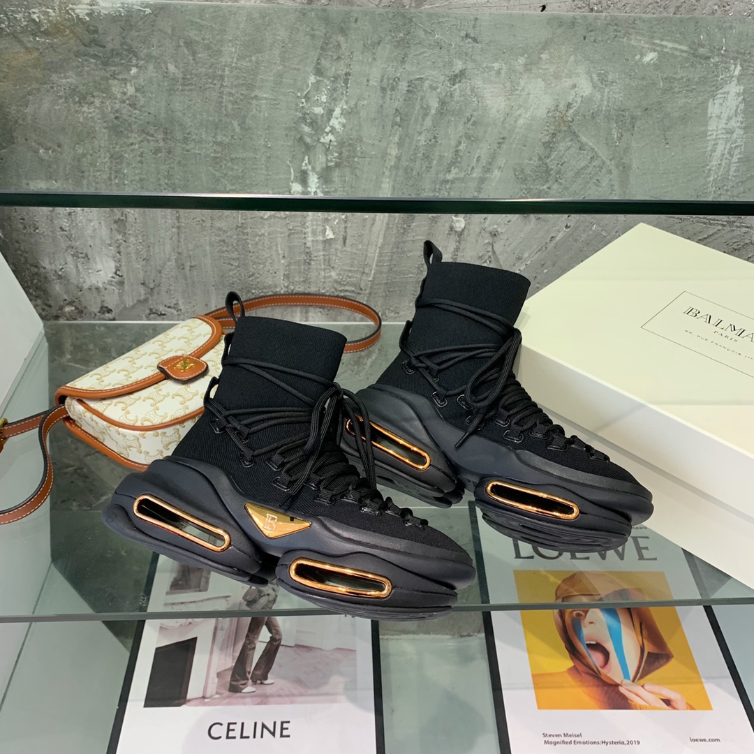 Balmain Lace Up Stockings Sneakers - EUR FASHION