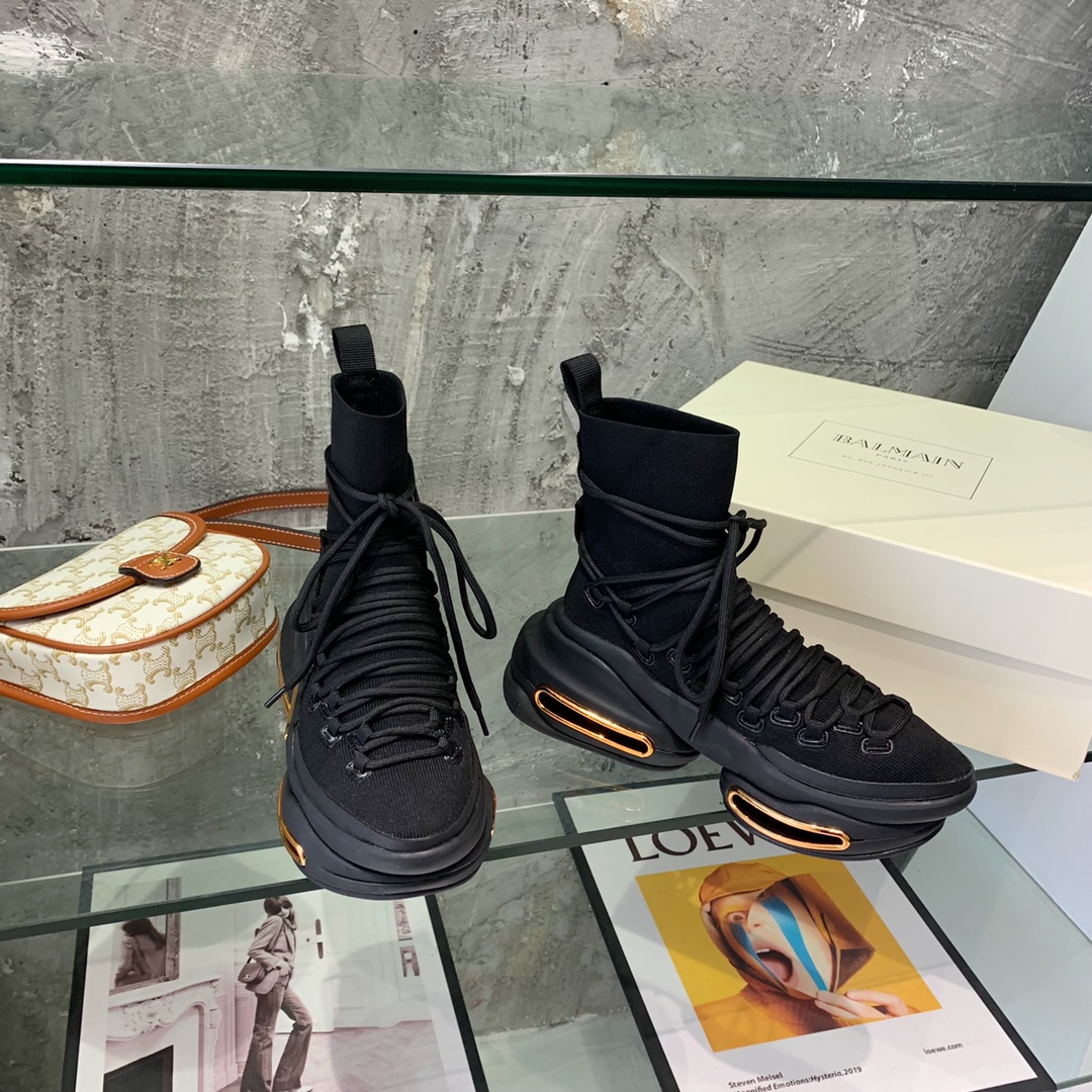 Balmain Lace Up Stockings Sneakers - EUR FASHION