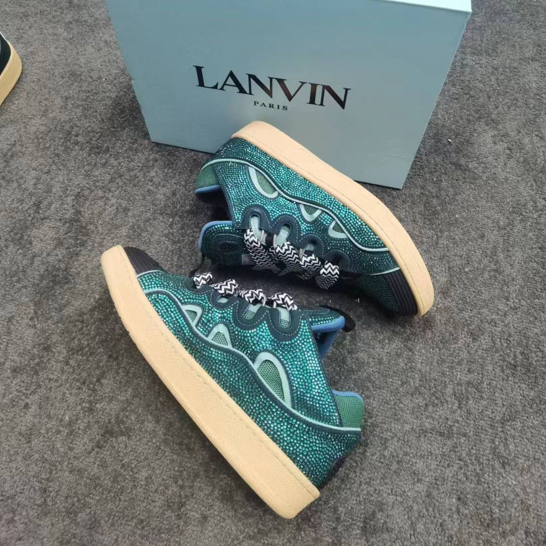 Lanvin Curb Lace-Up Sneakers - EUR FASHION