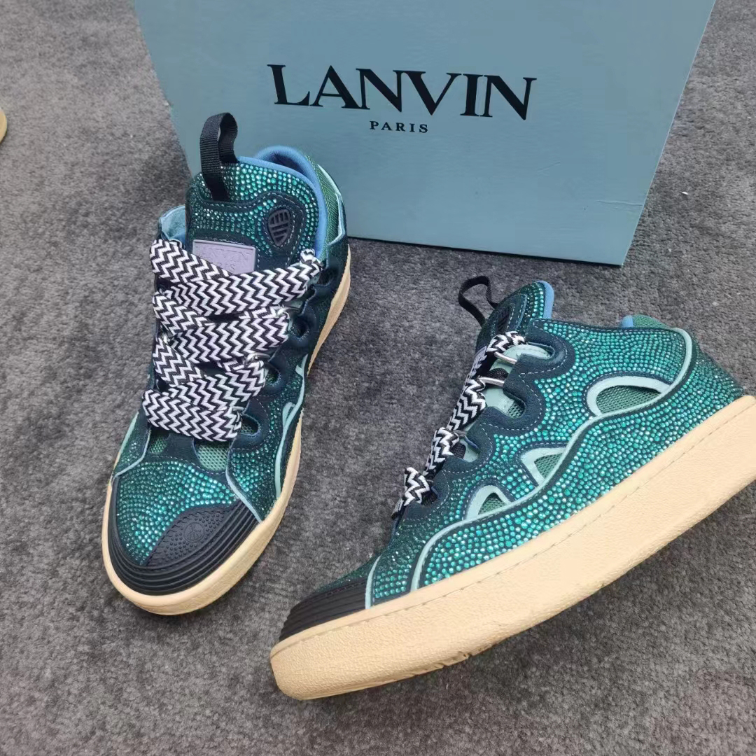 Lanvin Curb Lace-Up Sneakers - EUR FASHION