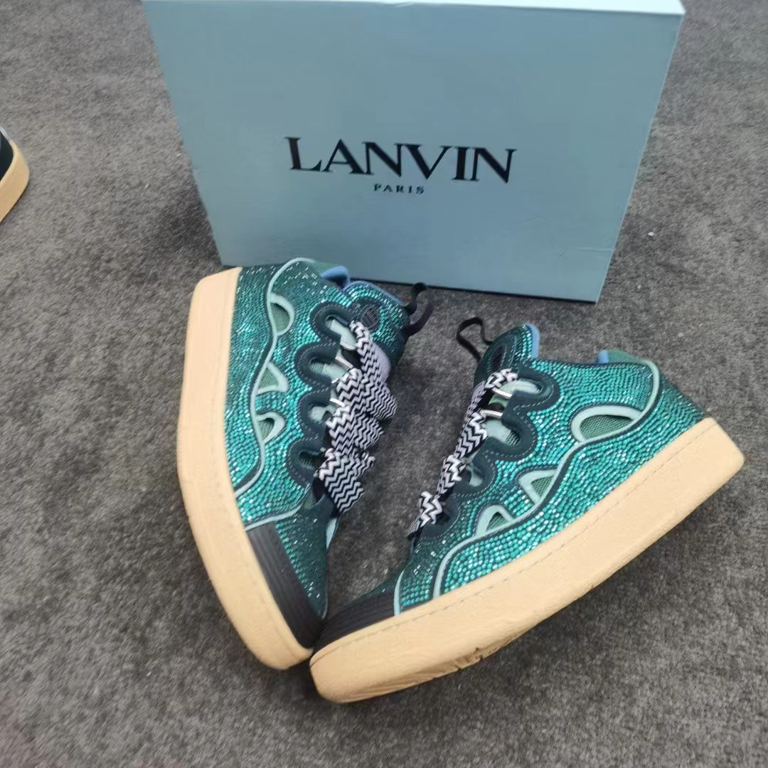 Lanvin Curb Lace-Up Sneakers - EUR FASHION